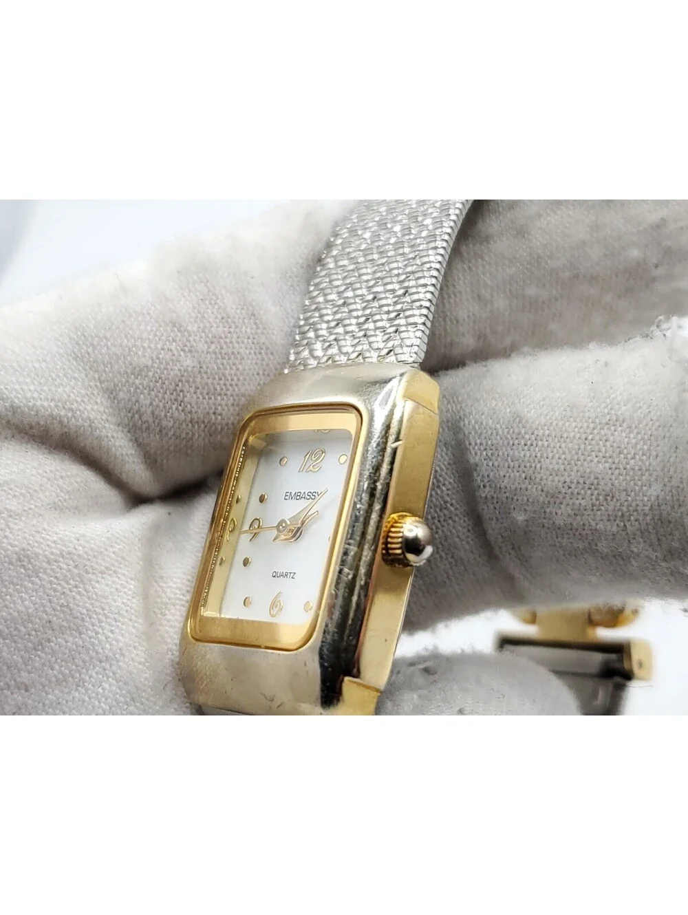 Embassy Quartz Womens Watch New Battery Two-Tone 18mm